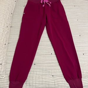 FIGS small skinny jogger special edition magenta color